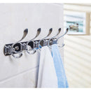 Rust Resistant Chrome Double-deck 5 Hook Wall Hanger Coat Hat Towel Rack Home Bathroom Bedroom Kitchen Use Hook Hanger