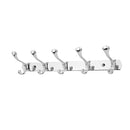 Rust Resistant Chrome Double-deck 5 Hook Wall Hanger Coat Hat Towel Rack Home Bathroom Bedroom Kitchen Use Hook Hanger