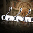 Rust Resistant Chrome Double-deck 6 Hook Wall Hanger Coat Hat Towel Rack Home Bathroom Bedroom Kitchen Use Hook Hanger