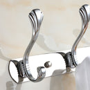 Rust Resistant Chrome Double-deck 6 Hook Wall Hanger Coat Hat Towel Rack Home Bathroom Bedroom Kitchen Use Hook Hanger