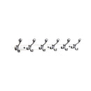 Rust Resistant Chrome Double-deck 6 Hook Wall Hanger Coat Hat Towel Rack Home Bathroom Bedroom Kitchen Use Hook Hanger