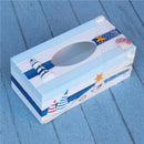 Nautical Wood Tissue Box Cover Tissue Case Starfish Shell Lighthouse 2 Sails