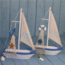 Nautical Art Craft Wood Sailing Boat Ship Wood Anchor Sailboat Collectibles Model Gift