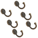6Pcs Cloth Coat Towel Hangers Door Wall Kitchen Bedroom Bathroom Hooks