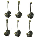 Pack of 6PCS Cloth Coat Towel Hangers Door Wall Kitchen Bedroom Bathroom Closet Hooks with 12 Screws