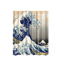 71" Shower Curtain Bathroom Waterproof Polyester Fabric Drapes &12 Hooks