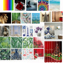 71" Shower Curtain Bathroom Waterproof Polyester Fabric Drapes &12 Hooks