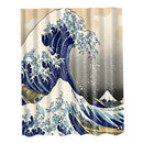 71" Shower Curtain Bathroom Waterproof Polyester Fabric Drapes &12 Hooks