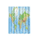 Waterproof Polyester Bathroom Shower Curtain Panel Decor W/Hook World Map