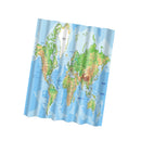 Waterproof Polyester Bathroom Shower Curtain Panel Decor W/Hook World Map