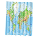 Waterproof Polyester Bathroom Shower Curtain Panel Decor W/Hook World Map