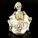 Human Skull Head Ashtray Holder Skull Skeleton Head Resin Statue Art 15cm