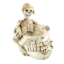 Human Skull Head Ashtray Holder Skull Skeleton Head Resin Statue Art 15cm