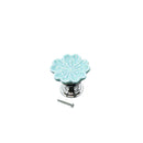 Set Of Vintage Style Ceramic Orchid Cabinet Door Pull Knob Cupboard Closet Drawer Pull Handle With Screw Blue
