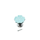 Set Of Vintage Style Ceramic Orchid Cabinet Door Pull Knob Cupboard Closet Drawer Pull Handle With Screw Blue