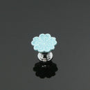 Set Of Vintage Style Ceramic Orchid Cabinet Door Pull Knob Cupboard Closet Drawer Pull Handle With Screw Blue