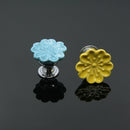 Set Of Vintage Style Ceramic Orchid Cabinet Door Pull Knob Cupboard Closet Drawer Pull Handle With Screw Yellow
