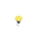 Set Of Vintage Style Ceramic Orchid Cabinet Door Pull Knob Cupboard Closet Drawer Pull Handle With Screw Yellow