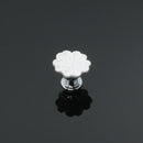 Set Of Vintage Style Ceramic Orchid Cabinet Door Pull Knob Cupboard Closet Drawer Pull Handle With Screw White