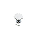 Set Of Vintage Style Ceramic Orchid Cabinet Door Pull Knob Cupboard Closet Drawer Pull Handle With Screw White