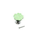Set Of Vintage Style Ceramic Orchid Cabinet Door Pull Knob Cupboard Closet Drawer Pull Handle With Screw Green