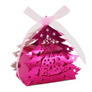 20x Hollow Christmas Tree Gift Candy Boxes W/ Ribbon Wedding Party Rose Red