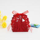 Pack of 20pcs Hollow Lovers Gift Candy Boxes w/ Ribbon Wedding Party Favor Red