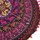 Durable Washable Round Throw Pillow Case Home Bedroom Sofa Car Bed Cushion Decor Cover Mandala Printed Charms