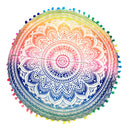 Durable 17'' Boho Round Cushion Pillow Case Bedroom Car Sofa Living Room Cushion Decor Cover