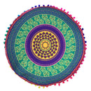 Durable 17'' Boho Round Cushion Pillow Case Bedroom Car Sofa Living Room Cushion Decor Cover