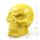 Gothic Ceramic Skull Money Saving Box Money Collectable Piggy Bank -Yellow