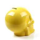 Gothic Ceramic Skull Money Saving Box Money Collectable Piggy Bank -Yellow