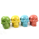 Gothic Ceramic Skull Money Saving Box Money Collectable Piggy Bank -Yellow