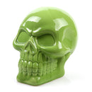 Gothic Ceramic Skull Money Saving Box Money Collectable Piggy Bank -Green