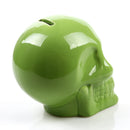 Gothic Ceramic Skull Money Saving Box Money Collectable Piggy Bank -Green
