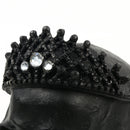 Black Replica Carving Model Skull Crown Human Head Medical Model Pub Decor