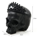 Black Replica Carving Model Skull Crown Human Head Medical Model Pub Decor