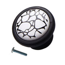 Vintage Fashionable Single Hole Crackle Design Door Knob Cabinet Cupboard Closet Drawer Closet Pull Handle with Mounting Screw