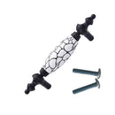 American style Black White Crack Ceramic Door Handle Drawer Cabinet Wardrobe Pull Knob