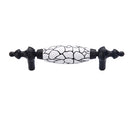 American style Black White Crack Ceramic Door Handle Drawer Cabinet Wardrobe Pull Knob