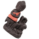 Ceramic Little Monk Smoke Backflow Cone Censer Holder Incense Burner for Bedroom Study Room Yoga Studio Decoration Supplies Red