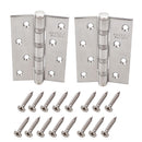 1Pair Stainless Steel Fire Door Butt Hinge Home Furniture Cabinet Door Hardware Hinge 3MM with Pack of 16PCS Screws
