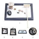 Table Desk Zen Garden Sand Tray, Sand, Pebbles, Rake Set Meditation Craft