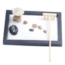 Table Desk Zen Garden Sand Tray, Sand, Pebbles, Rake Set Meditation Craft