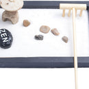 Table Desk Zen Garden Sand Tray, Sand, Pebbles, Rake Set Meditation Craft