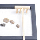 Table Desk Zen Garden Sand Tray, Sand, Pebbles, Rake Set Meditation Craft