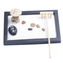 Table Desk Zen Garden Sand Tray, Sand, Pebbles, Rake Set Meditation Craft