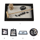 Zen Garden Sand Tray Mini Tower Stone Pebbles Rake Set Home Bedroom Office Decor Ornament Feng Shui Wedding Gift