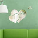 Creative LOVE Acrylic Vinyl Mural 3D Mirror Wall Stickers Room Decor Silver