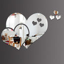 Creative LOVE Acrylic Vinyl Mural 3D Mirror Wall Stickers Room Decor Silver